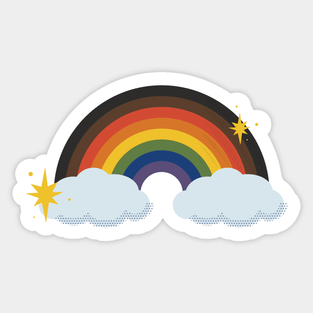 Gay Pride Retro Rainbow Sticker by lavenderhearts